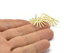 Brass Sun Earring, 10 Raw Brass Sun Stud Earrings (25x13x0.70mm) M01397 A2410
