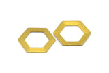 Hexagon Choker Charm, 6 Raw Brass Hexagon Blanks (30x0.80mm) D0151