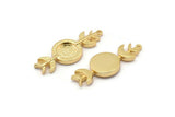 Moon And Sun, Gold Plated Brass, Crescent Moon, Gold Sun, Charm Pendant, Gold Moon Phases Charm With 1 Loop (34x13x2.5mm) N1568