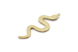 Gold Snake Charm, Gold Plated Brass Snake Pendants With 1 Loop, Charms, Findings (49x17x2.8mm) N1602 H0851