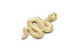 Gold Snake Charm, Gold Plated Brass Snake Pendants With 1 Loop, Charms, Findings (39x22x2mm) N1595