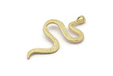 Gold Snake Charm, Gold Plated Brass Snake Pendants With 1 Loop, Findings (53x26x2.3mm) N1574 Q1086