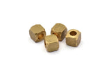 Brass Cube Beads, 16 Raw Brass Square Cube Beads (8mm) T001  D0157