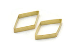 Brass Diamond Charm, 12 Raw Brass Open Diamond Ring Charms (20x32x5x0.6mm) D0140