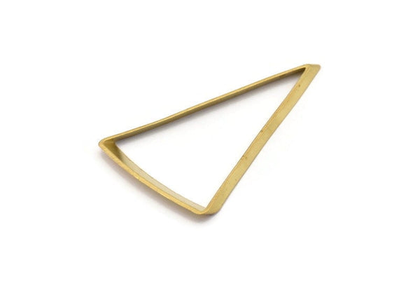Brass Triangle Ring, 12 Raw Brass Triangle Thick Cut Connectors, Rings, Charms (27x45x0.55x2mm) D0168