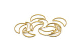 Brass Moon Ring, 50 Raw Brass Moons (15x8.5mm) Bs1163m D0150