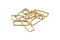 Brass Rectangle Ring, 50 Raw Brass Open Rectangle Connectors (9x24x1mm) D0193