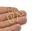 Brass Rectangle Ring, 50 Raw Brass Open Rectangle Connectors (9x24x1mm) D0193