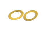 Retro Circle Connector, 12 Raw Brass Oval Blank  (32x23mm)  D0205
