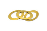 Retro Circle Connector, 12 Raw Brass Oval Blank  (32x23mm)  D0205