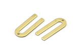 Brass U Shape Charm, 24 Raw Brass U Shaped Charms With 1 Hole (22x9x0.80mm) M02093