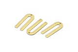Brass U Shape Charm, 24 Raw Brass U Shaped Charms With 1 Hole (22x9x0.80mm) M02093