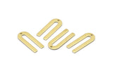 Brass U Shape Charm, 24 Raw Brass U Shaped Charms With 1 Hole (22x9x0.80mm) M02093
