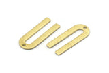 Brass U Shape Charm, 24 Textured Raw Brass U Shaped Charms With 1 Hole (22x9x0.80mm) M02096