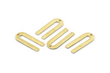 Brass U Shape Charm, 24 Textured Raw Brass U Shaped Charms With 1 Hole (22x9x0.80mm) M02096