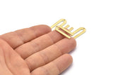 Brass U Shape Charm, 24 Textured Raw Brass U Shaped Charms With 1 Hole (22x9x0.80mm) M02096