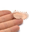 Copper Sun Charm, 8 Raw Copper Sun Charms With 1 Loop, Findings (29x28x0.80mm) M02119