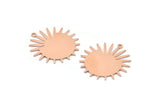 Copper Sun Charm, 8 Raw Copper Sun Charms With 1 Loop, Findings (29x28x0.80mm) M02119