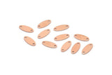 Copper Oval Charm, 100 Raw Copper, Copper Charm, Tiny Copper Oval Charms With 2 Holes (12x5x0.80mm) M02112