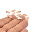 Copper Oval Charm, 100 Raw Copper, Copper Charm, Tiny Copper Oval Charms With 2 Holes (12x5x0.80mm) M02112
