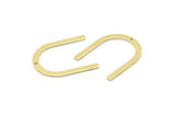 Brass U Shape Charm, 12 Raw Brass U Shaped Charms With 1 Hole (30x25x0.80mm) M02102