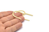 Brass U Shape Charm, 12 Raw Brass U Shaped Charms With 1 Hole (30x25x0.80mm) M02102