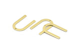 Brass U Shape Charm, 24 Raw Brass U Shaped Charms With 1 Hole (26x17x0.80mm) M02082