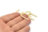 Brass U Shape Charm, 24 Raw Brass U Shaped Charms With 1 Hole (26x17x0.80mm) M02082