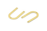 Brass U Shape Charm, 24 Raw Brass U Shaped Charms With 3 Holes (26x17x0.80mm) M02083