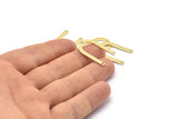 Brass U Shape Charm, 24 Raw Brass U Shaped Charms With 3 Holes (26x17x0.80mm) M02083