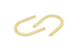 Brass U Shape Charm, 12 Raw Brass U Shaped Charms With 3 Holes (30x25x0.80mm) M02103