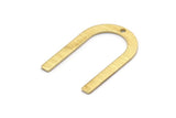 Brass U Shape Charm, 24 Textured Raw Brass U Shaped Charms With 1 Hole (26x17x0.80mm) M02085