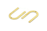 Brass U Shape Charm, 24 Textured Raw Brass U Shaped Charms With 1 Hole (26x17x0.80mm) M02085
