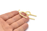 Brass U Shape Charm, 24 Textured Raw Brass U Shaped Charms With 1 Hole (26x17x0.80mm) M02085