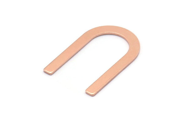 Copper U Shaped Blank, 24 Raw Copper U Shaped Stamping Blanks, Findings (26x17x0.80mm) M02087