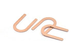 Copper U Shaped Blank, 24 Raw Copper U Shaped Stamping Blanks, Findings (26x17x0.80mm) M02087
