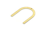Brass U Shape Charm, 12 Textured Raw Brass U Shaped Charms With 1 Hole (30x25x0.80mm) M02105