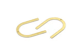 Brass U Shape Charm, 12 Textured Raw Brass U Shaped Charms With 1 Hole (30x25x0.80mm) M02105