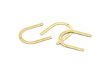 Brass U Shape Charm, 12 Textured Raw Brass U Shaped Charms With 1 Hole (30x25x0.80mm) M02105