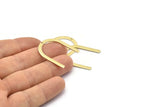 Brass U Shape Charm, 12 Textured Raw Brass U Shaped Charms With 1 Hole (30x25x0.80mm) M02105