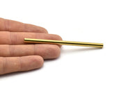 Industrial  Brass Tube, 10 Raw Brass Industrial Extra Long Tube Findings, (90x5mm)   D0187