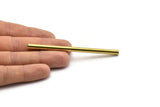 Industrial  Brass Tube, 10 Raw Brass Industrial Extra Long Tube Findings, (90x5mm)   D0187