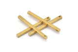 Raw Brass Bar, 12 Raw Brass Bars,Charms (2.5x2.5x35mm) D0237