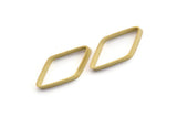 Brass Diamond Charm, 50 Raw Brass Wide Cut Open Diamond Ring Charms (9x17x0.35x2mm) D0221