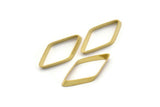 Brass Diamond Charm, 50 Raw Brass Wide Cut Open Diamond Ring Charms (9x17x0.35x2mm) D0221