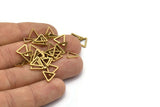Brass Triangle Charm, 100 Raw Brass Open Triangle Ring Charms (9x0.80mm) D0249