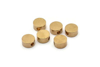 Round Spacer Bead, 12 Raw Brass Circle Industrial Spacer Bead, Findings (10x5mm) D0212