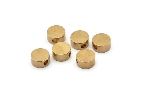 Round Spacer Bead, 12 Raw Brass Circle Industrial Spacer Bead, Findings (10x5mm) D0212