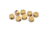 Round Spacer Bead, 12 Raw Brass Circle Industrial Spacer Bead, Findings (10x5mm) D0212