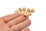 Round Spacer Bead, 12 Raw Brass Circle Industrial Spacer Bead, Findings (10x5mm) D0212